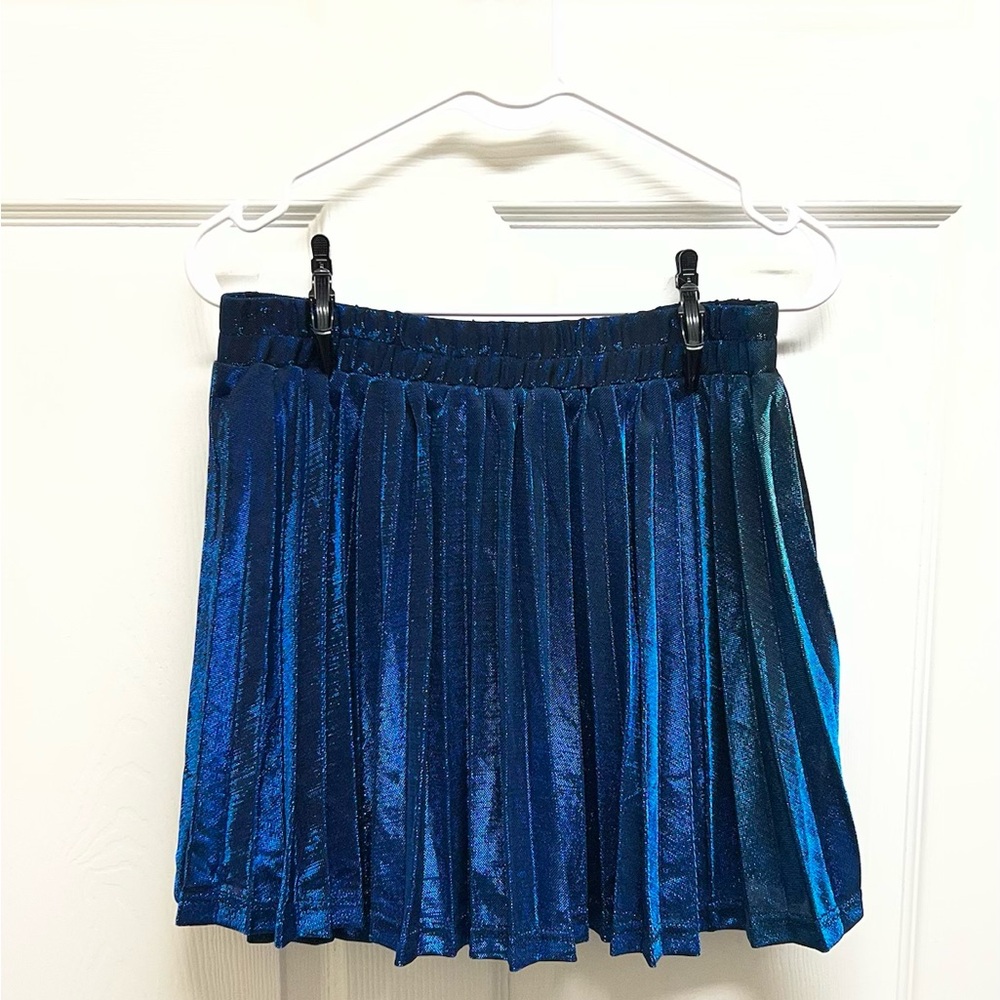 Elegant Blue Velvet Skirt